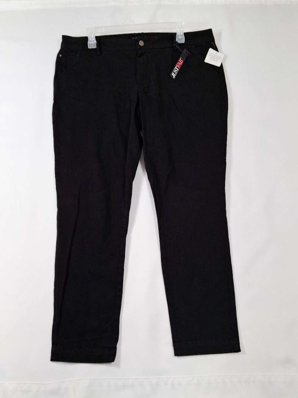 Just Fab Sz 34 (16 – 18) Slim Leg Mid Rise Black Brushed Cotton Jeans Pants